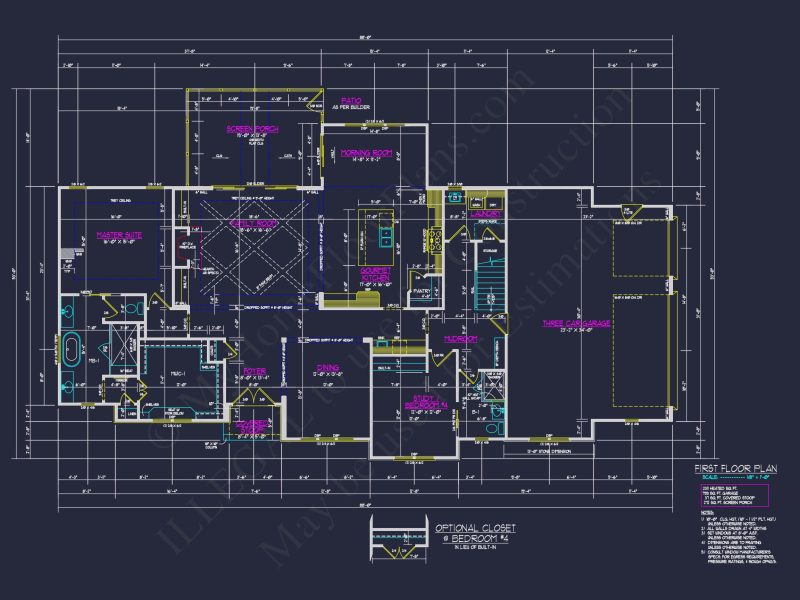 Modern Craftsman house Plan with Detailed Blueprints & CAD Designs