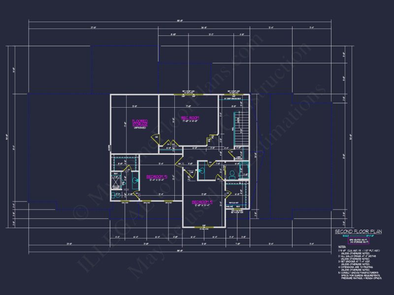 Modern Craftsman house Plan with Detailed Blueprints & CAD Designs