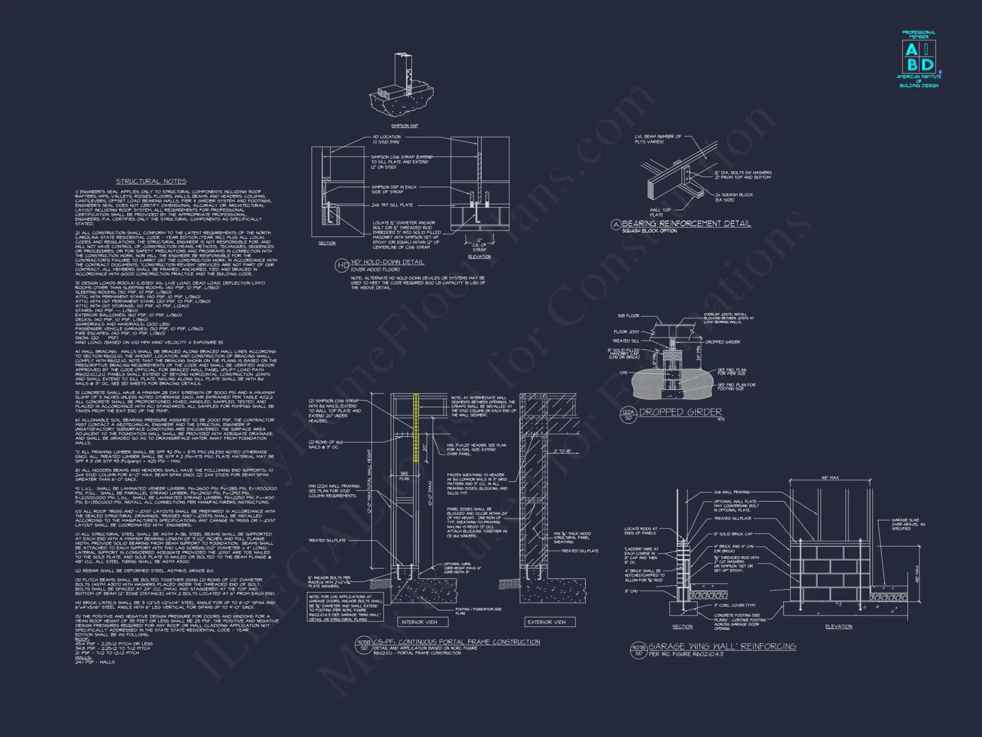 Modern Craftsman house Plan with Detailed CAD Blueprints