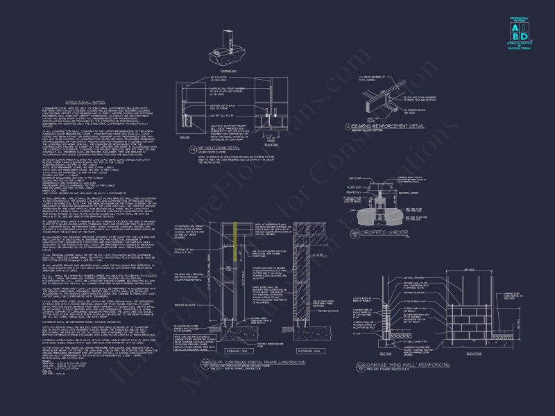 Modern Craftsman house Plan with Detailed CAD Blueprints