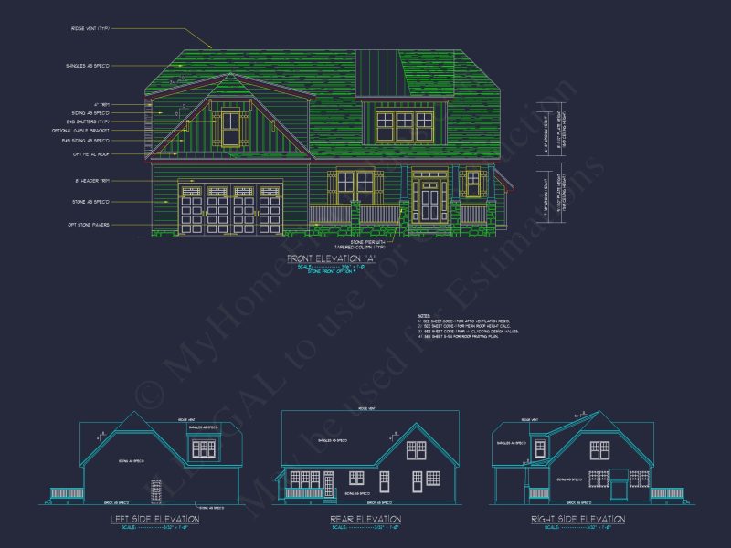 Modern Craftsman house Plan with Detailed Floor Blueprints