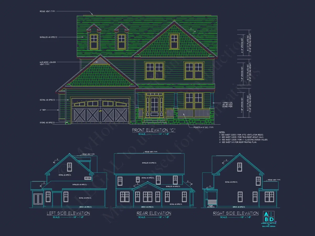Modern Craftsman house Plan with Detailed Floor Designs