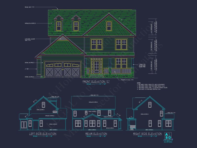 Modern Craftsman house Plan with Detailed Floor Designs