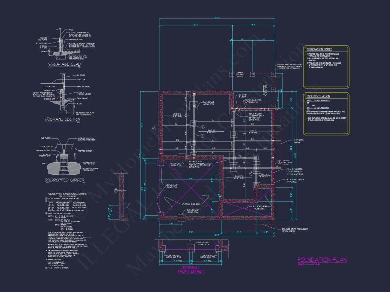 Modern Craftsman house Plan with Detailed Floor Designs and CAD Blueprint