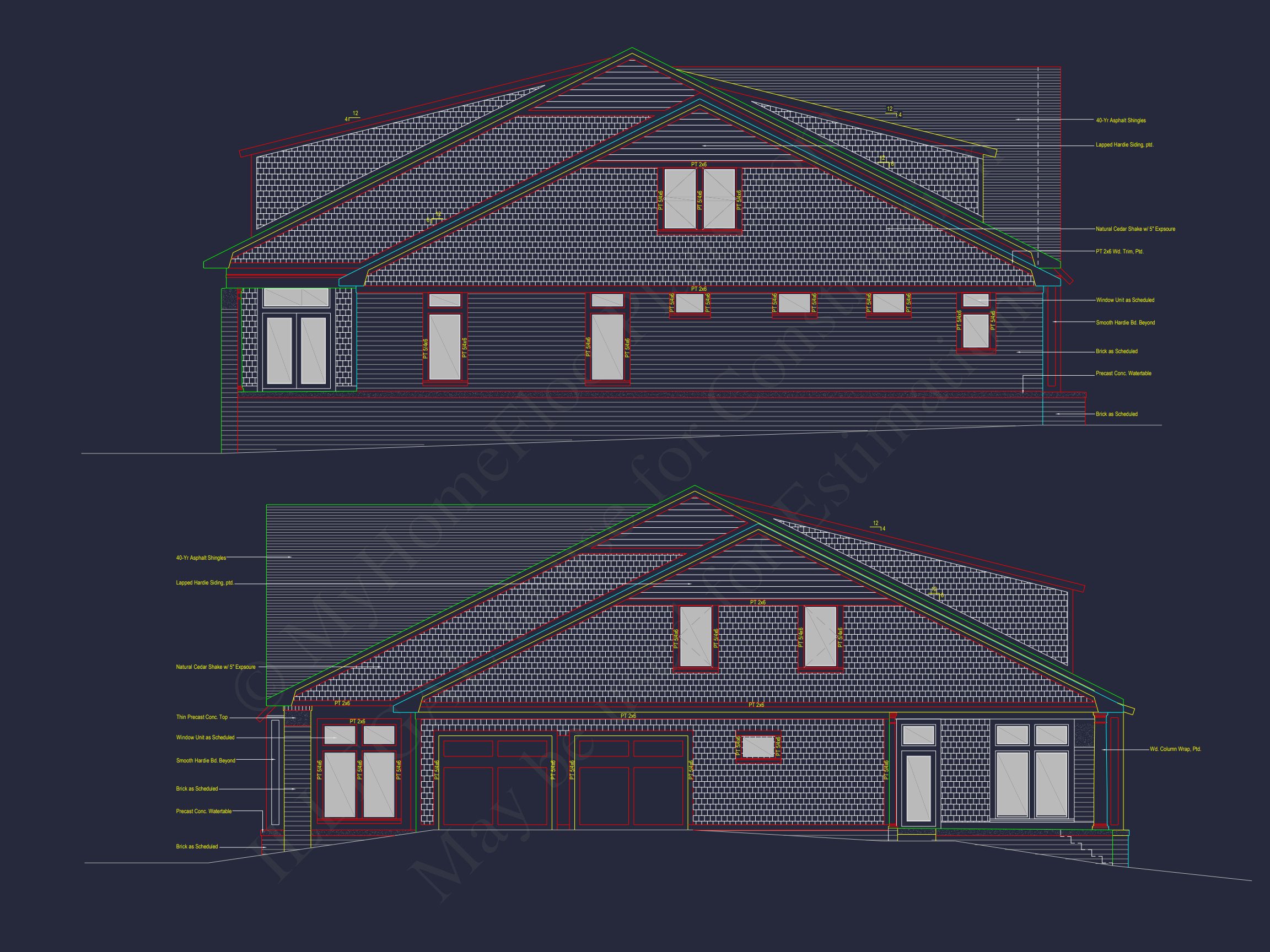 Modern Craftsman Home Plan with Fireplace,4 Bedrooms & Bonus