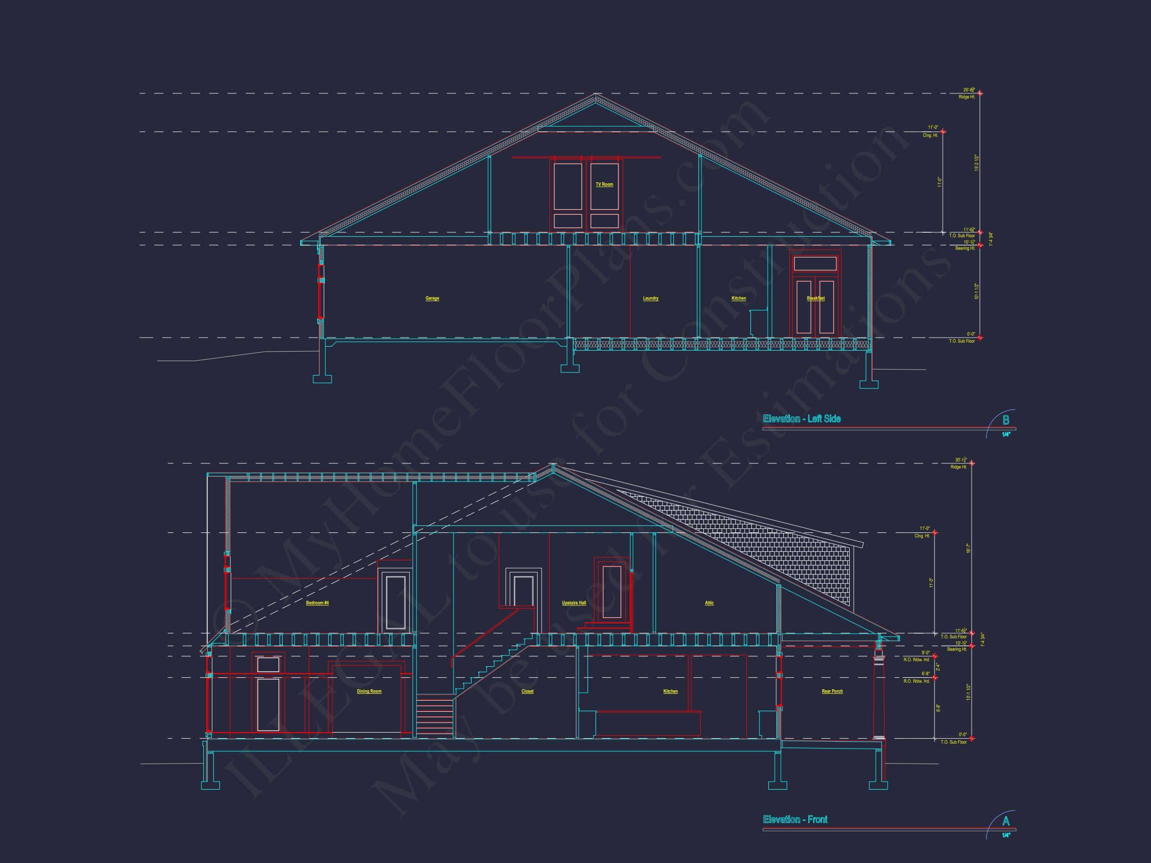 Modern Craftsman Home Plan with Fireplace,4 Bedrooms & Bonus