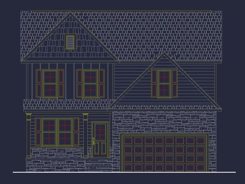 Modern Craftsman house Plan with Flexible Floor Designs and CAD Blueprint