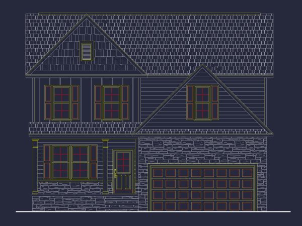 Modern Craftsman house Plan with Flexible Floor Designs and CAD Blueprint