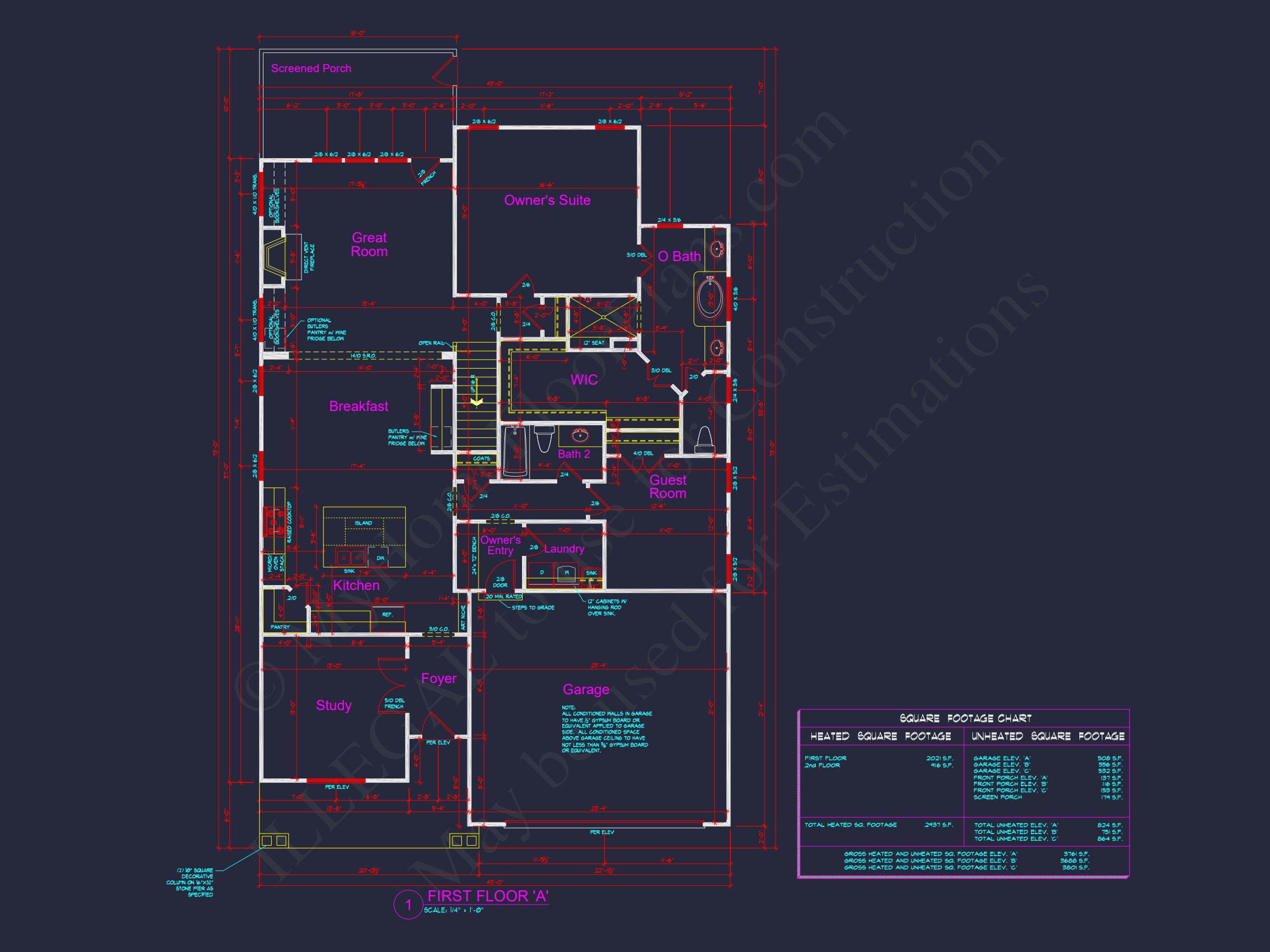 Modern Craftsman house Plan with Open Floor Design & CAD Details