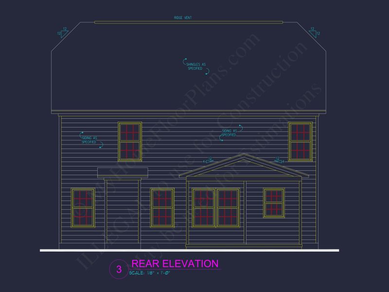 Modern Craftsman house Plan with Open Floor Designs and CAD Blueprint