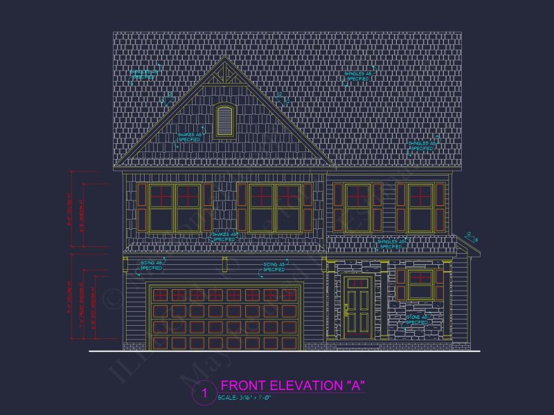 Modern Craftsman house Plan with Open Floor Plan and CAD Designs
