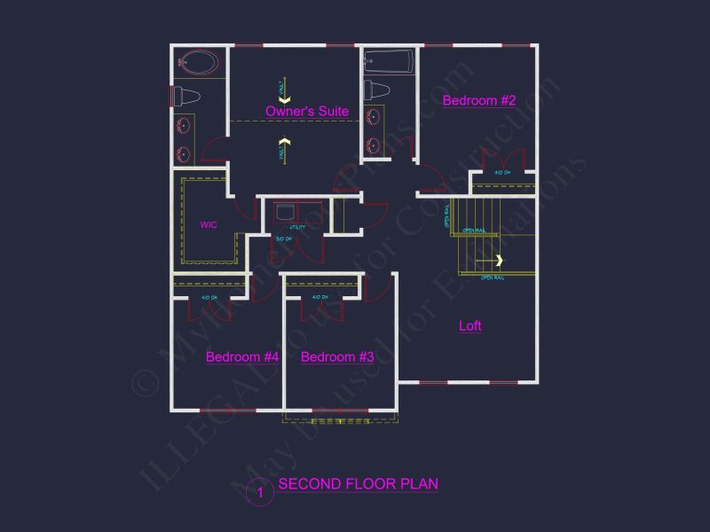 Modern Craftsman house Plan with Open Floor Plan and CAD Designs