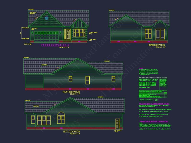 Modern Craftsman house Plan with Spacious 3 Bedrooms and CAD Blueprint
