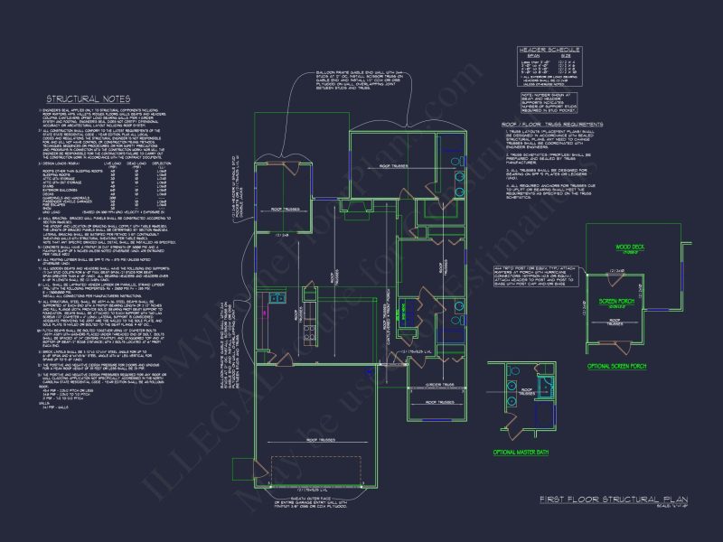 Modern Craftsman house Plan with Spacious 3 Bedrooms and CAD Blueprint