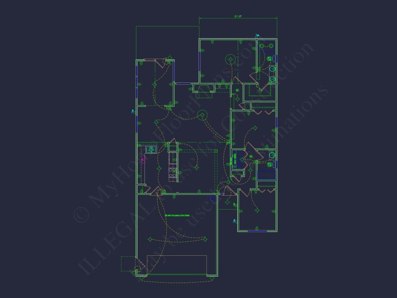 Modern Craftsman house Plan with Spacious 3 Bedrooms and CAD Blueprint