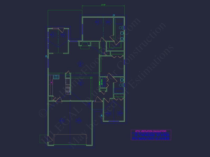 Modern Craftsman house Plan with Spacious 3 Bedrooms and CAD Blueprint