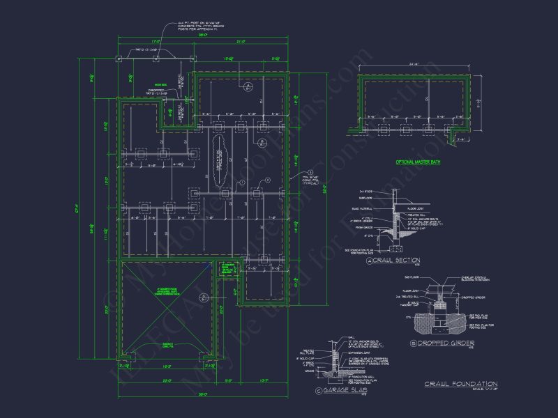 Modern Craftsman house Plan with Spacious 3 Bedrooms and CAD Blueprint