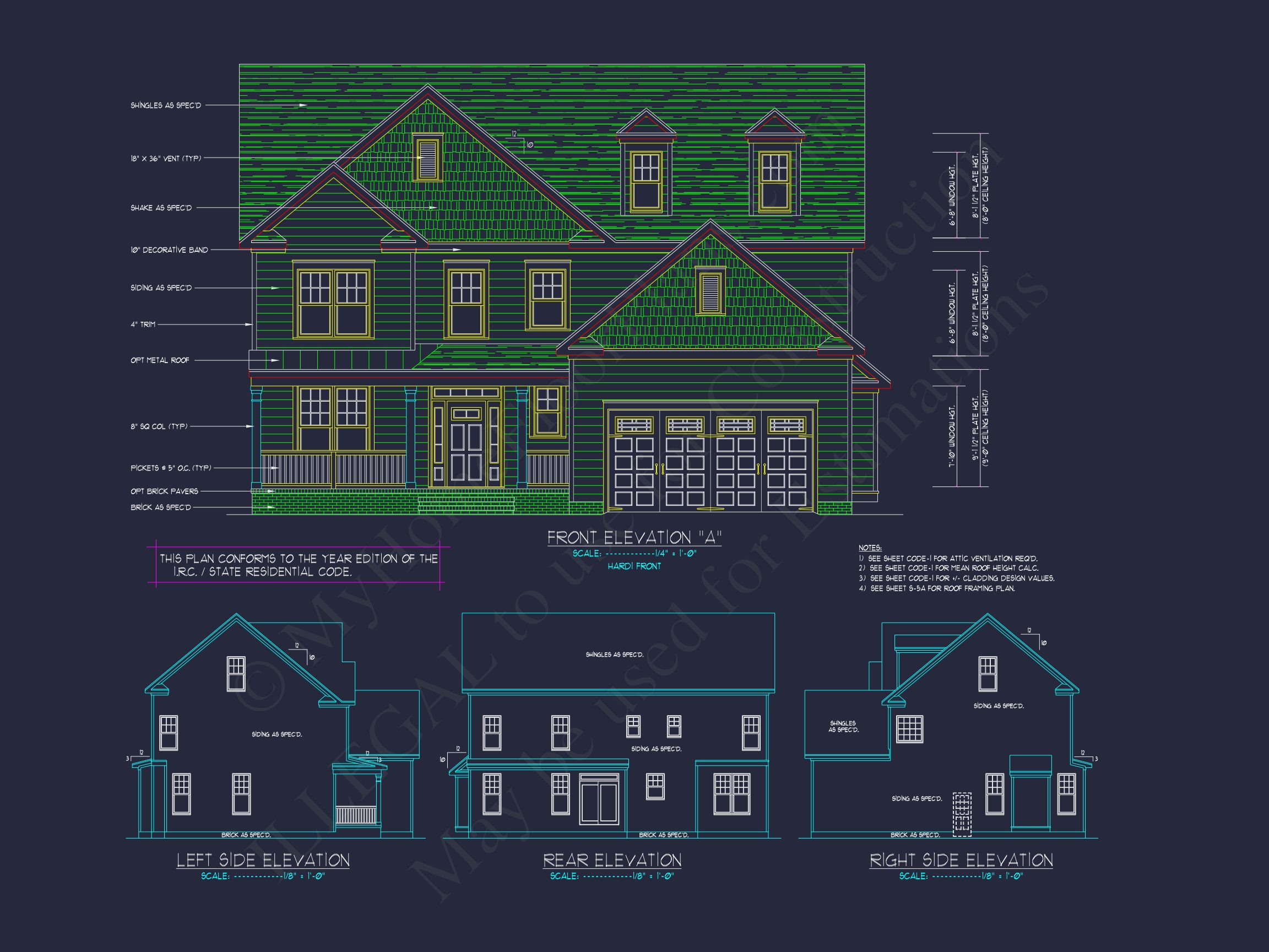 Modern Craftsman house Plan with Spacious Floor Design and CAD Blueprint