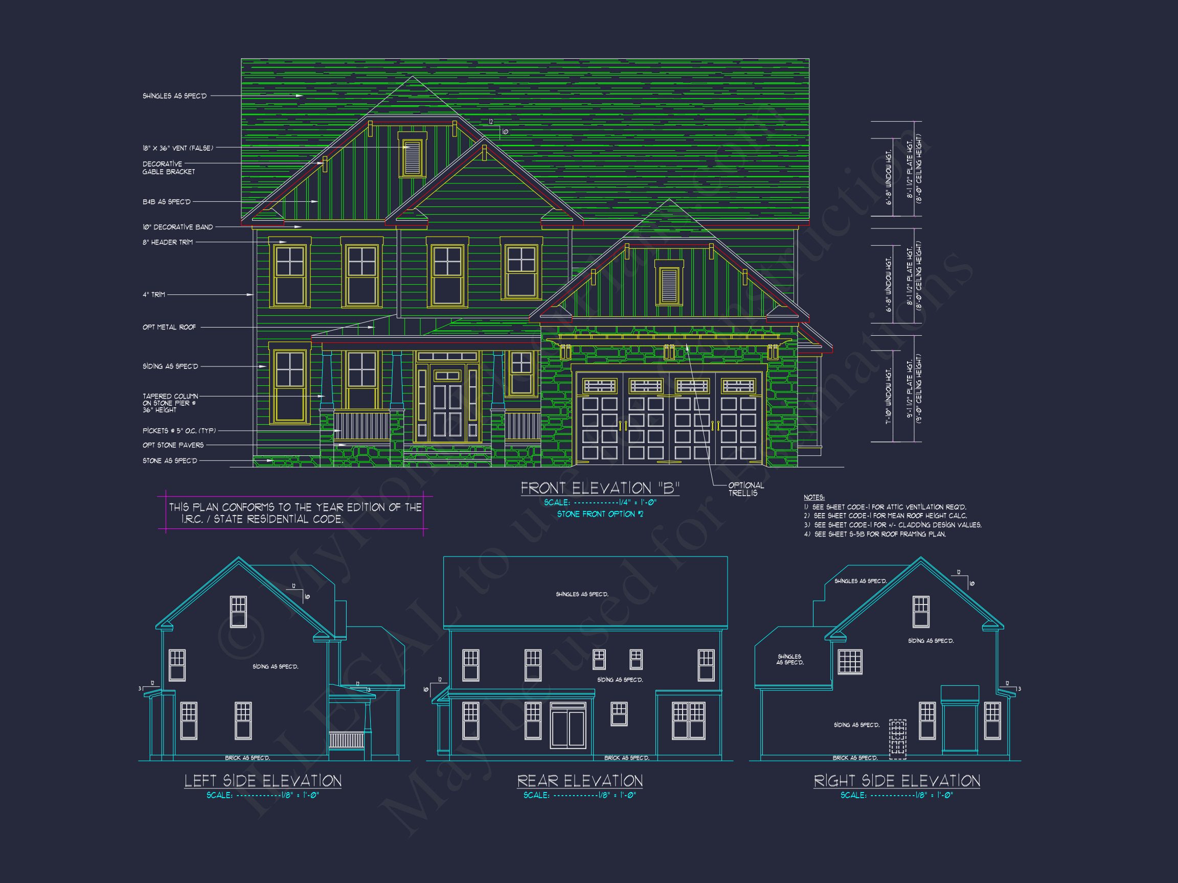 Modern Craftsman house Plan with Spacious Floor Design and CAD Blueprint