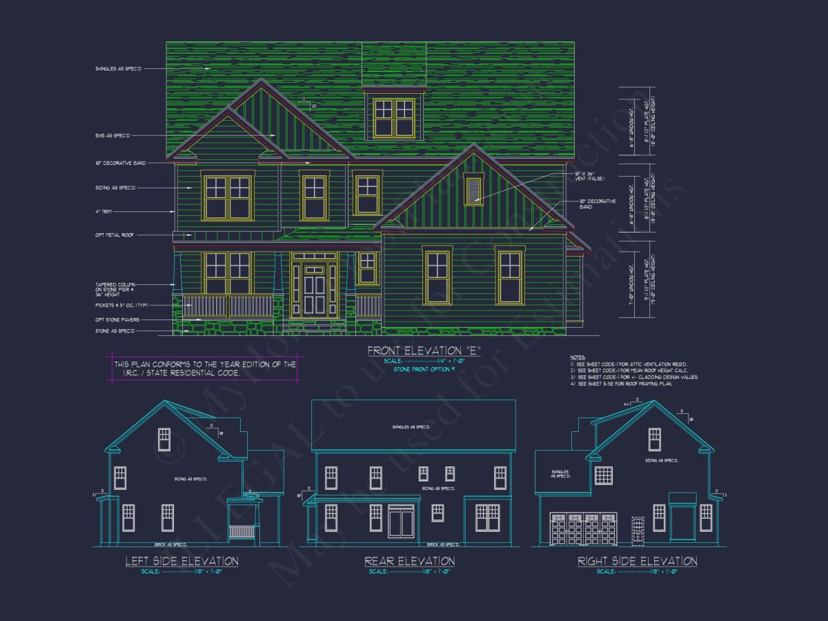 Modern Craftsman house Plan with Spacious Floor Design and CAD Blueprint
