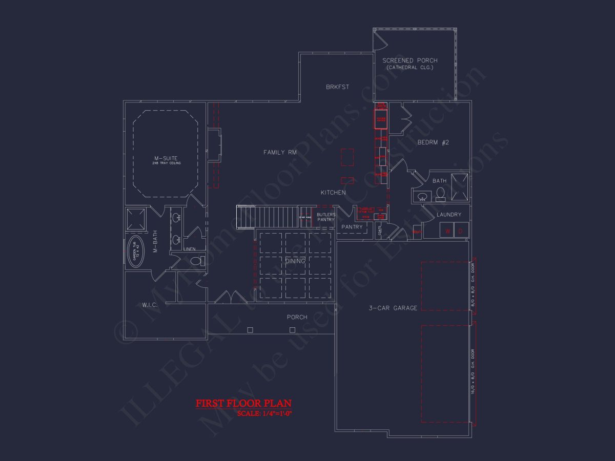 Modern Craftsman house Plan with Spacious Floor Design and CAD Blueprints