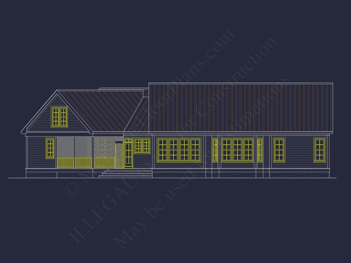 Modern Craftsman house Plan with Spacious Floor Designs and CAD Blueprint
