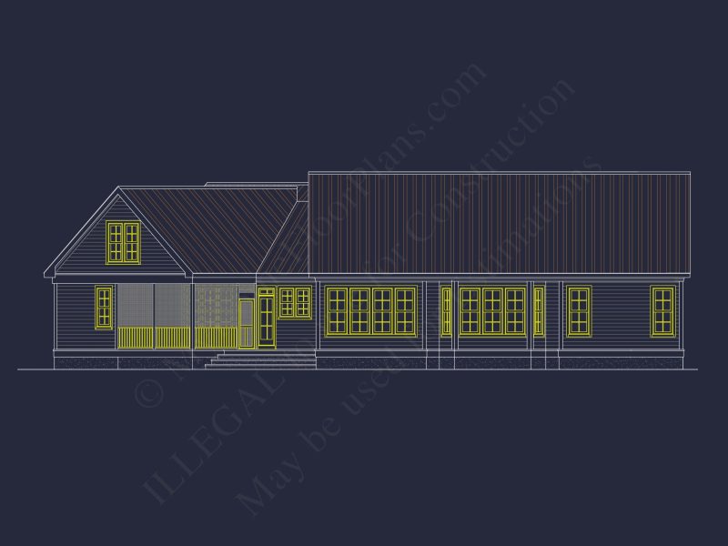 Modern Craftsman house Plan with Spacious Floor Designs and CAD Blueprint