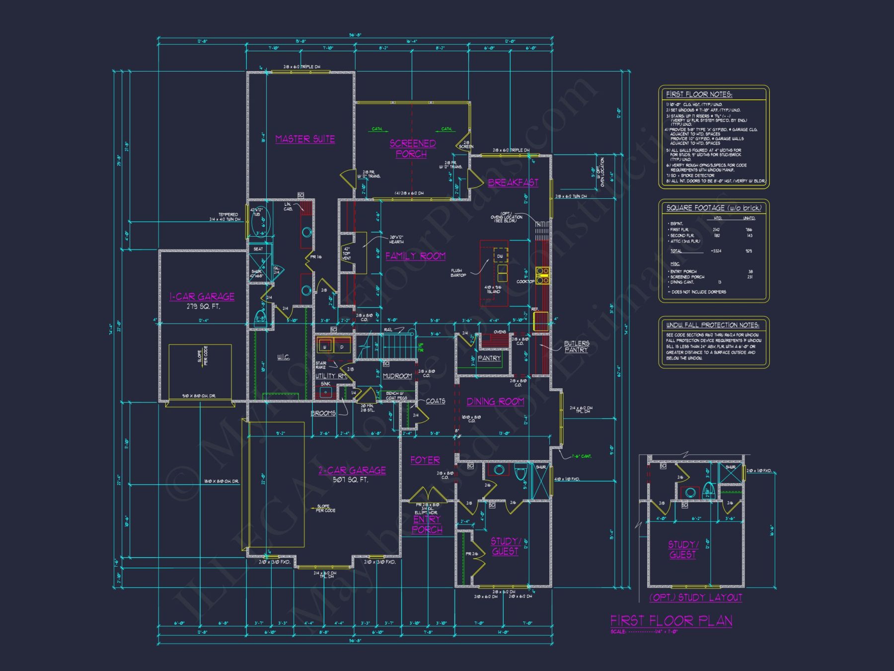 Modern Craftsman house Plan with Spacious Floor Plan & CAD Designs