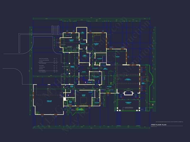 Modern Craftsman house Plan with Spacious Layout and CAD Blueprint