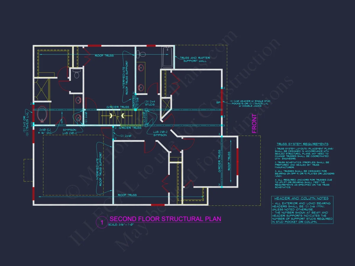 Modern Craftsman house Plan – 2 Story Custom CAD Designs