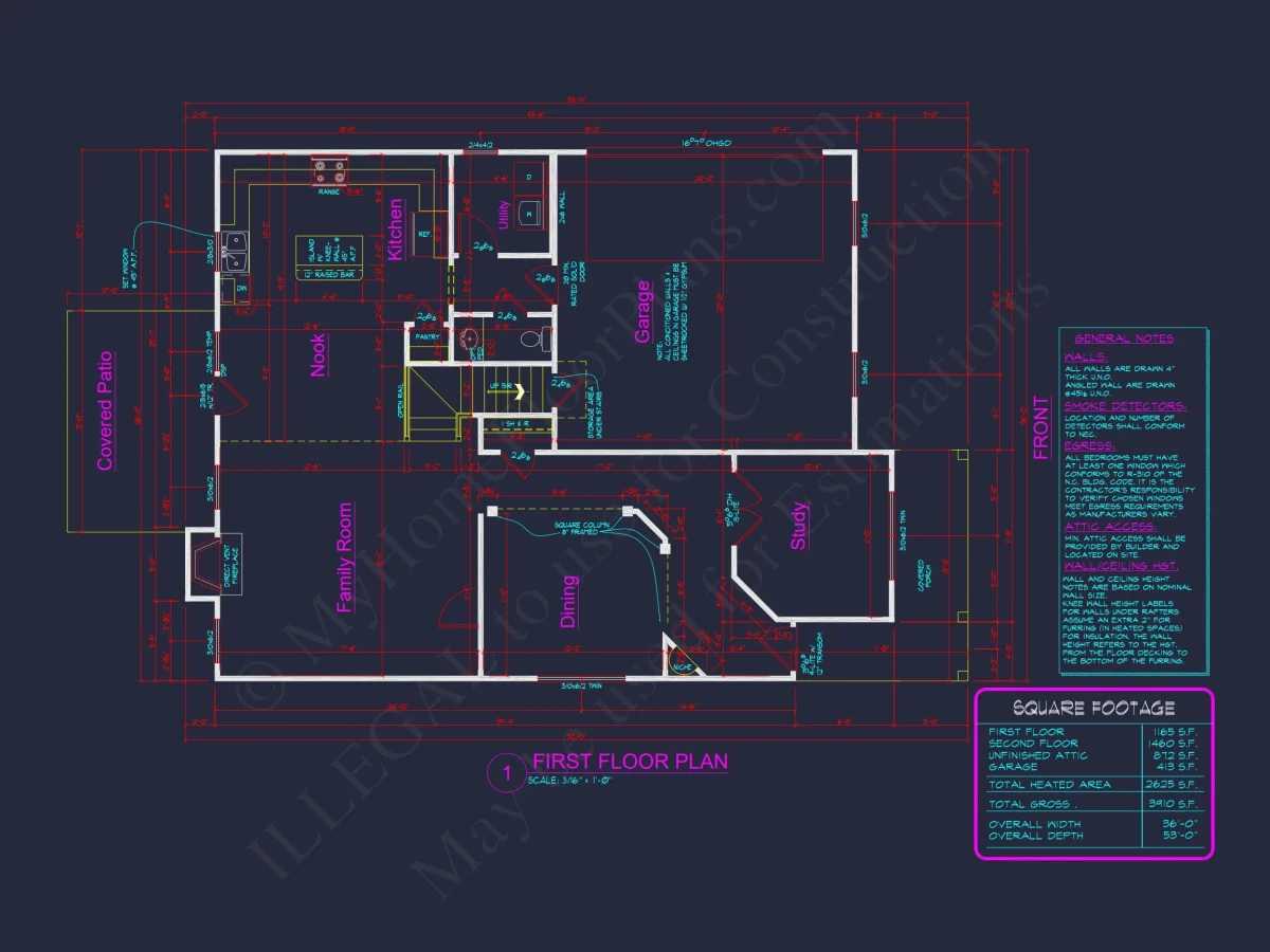 Modern Craftsman house Plan – 2 Story Custom CAD Designs