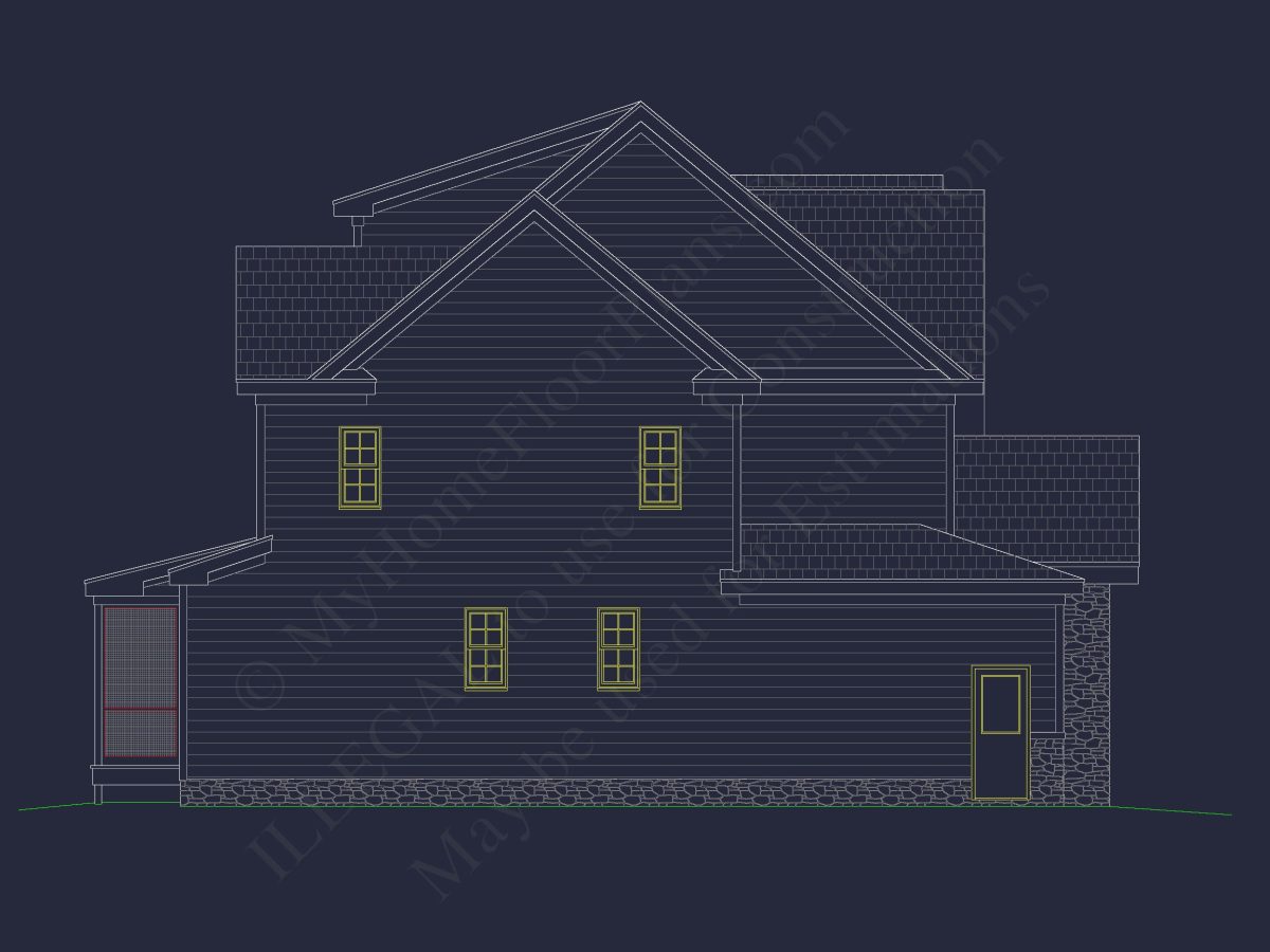 Modern Craftsman-Style house Plan with Detailed CAD Blueprints