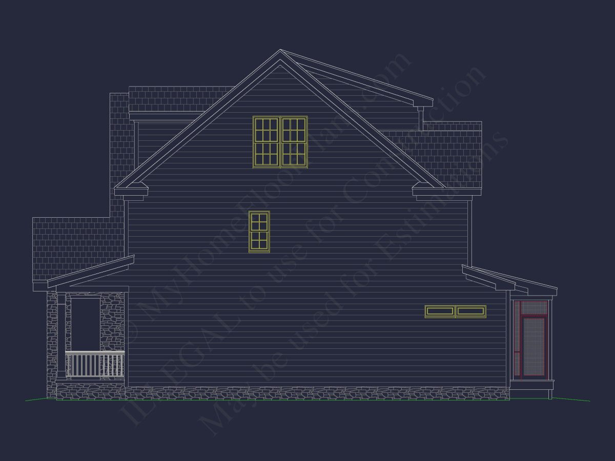 Modern Craftsman-Style house Plan with Detailed CAD Blueprints