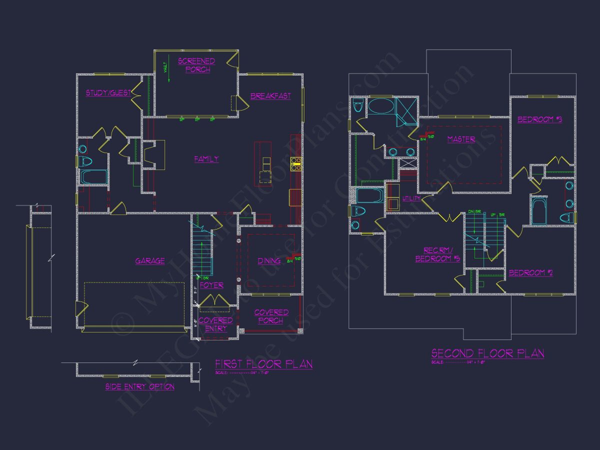 Modern Craftsman-Style house Plan with Detailed CAD Blueprints