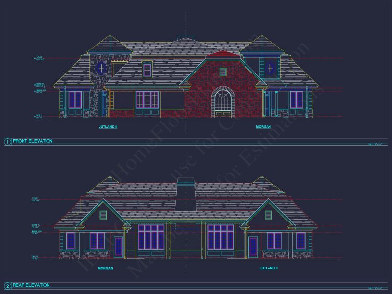 Modern Duplex house Plan with Detailed Blueprint & CAD Designs