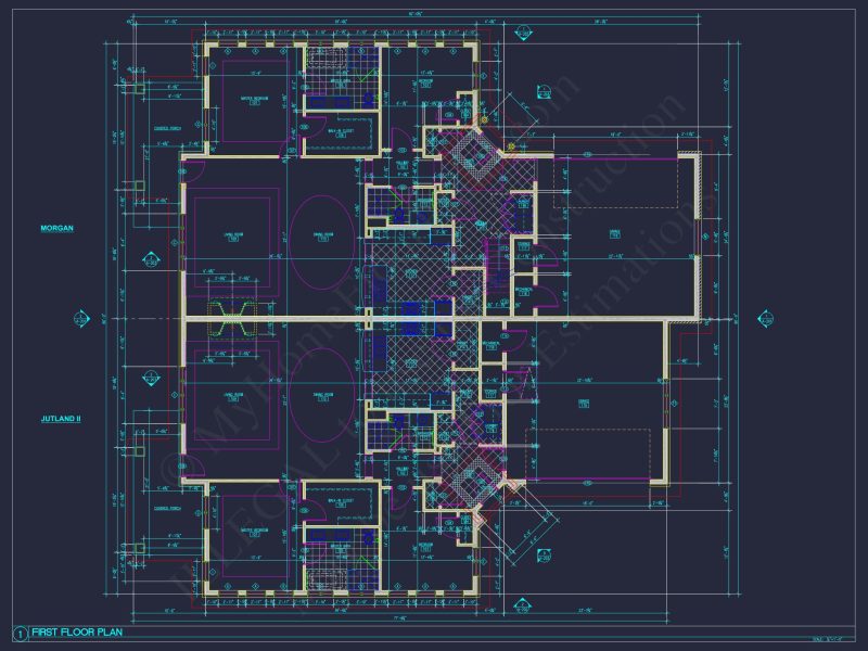 Modern Duplex house Plan with Detailed Blueprint & CAD Designs