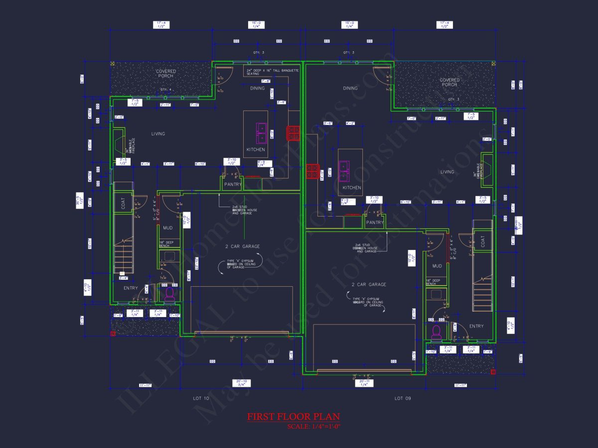 Modern Duplex house Plan with Spacious Floor Designs & CAD Blueprints
