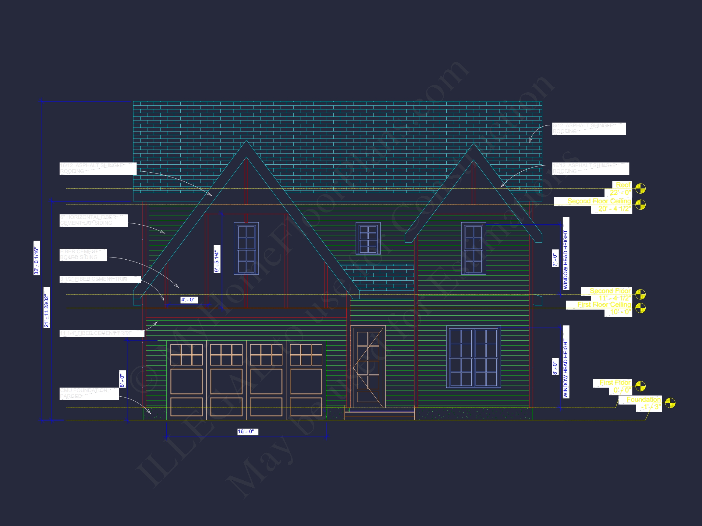 Modern Farmhouse Floor Plan with CAD Designs & Features