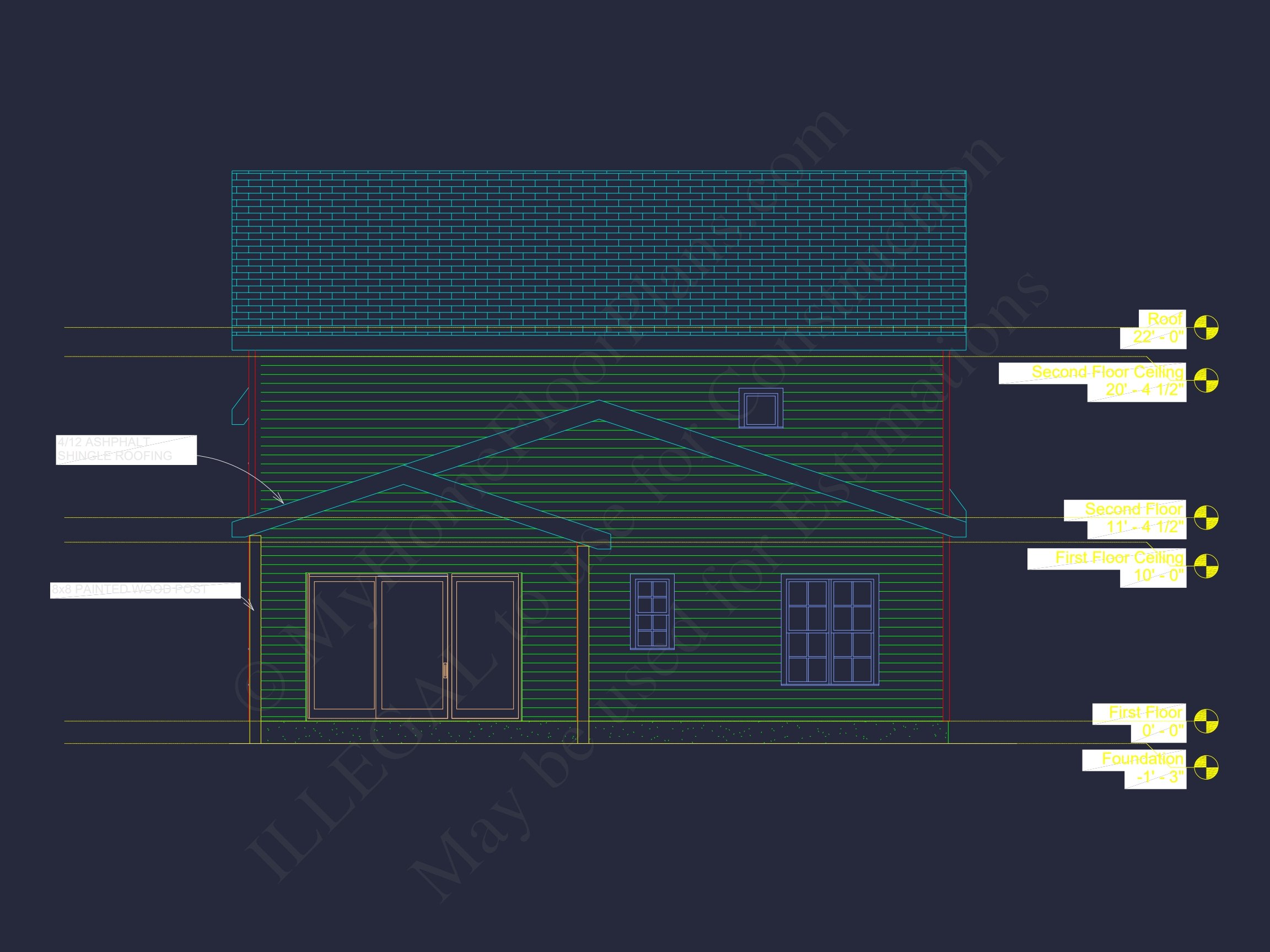 Modern Farmhouse Floor Plan with CAD Designs & Features