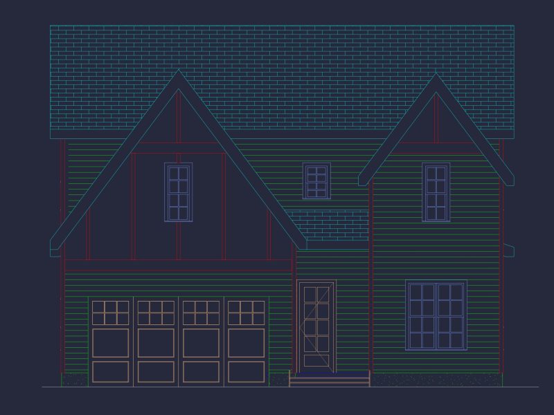 Modern Farmhouse Floor Plan with CAD Designs & Features