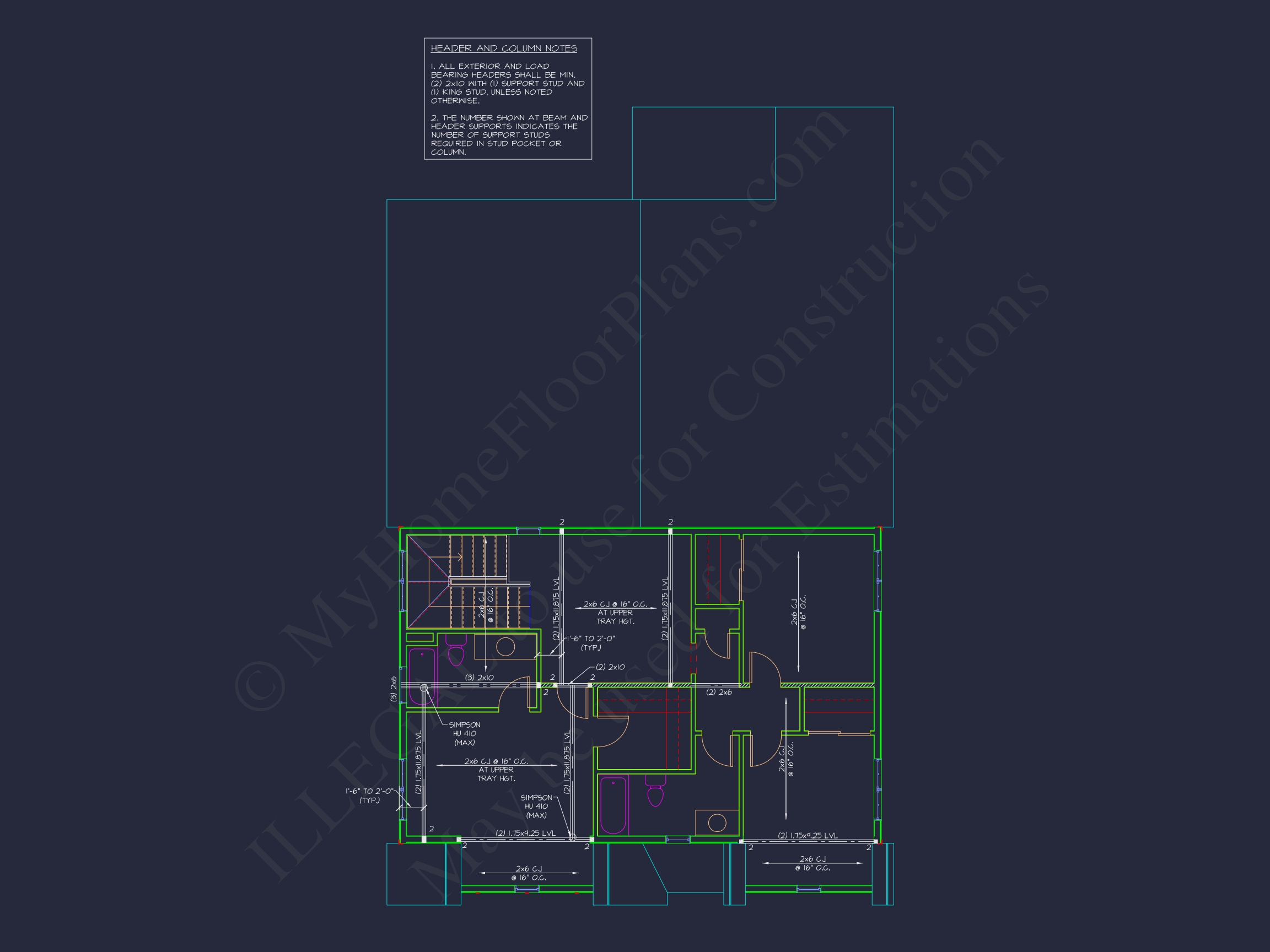 Modern Farmhouse Floor Plan with CAD Designs & Features