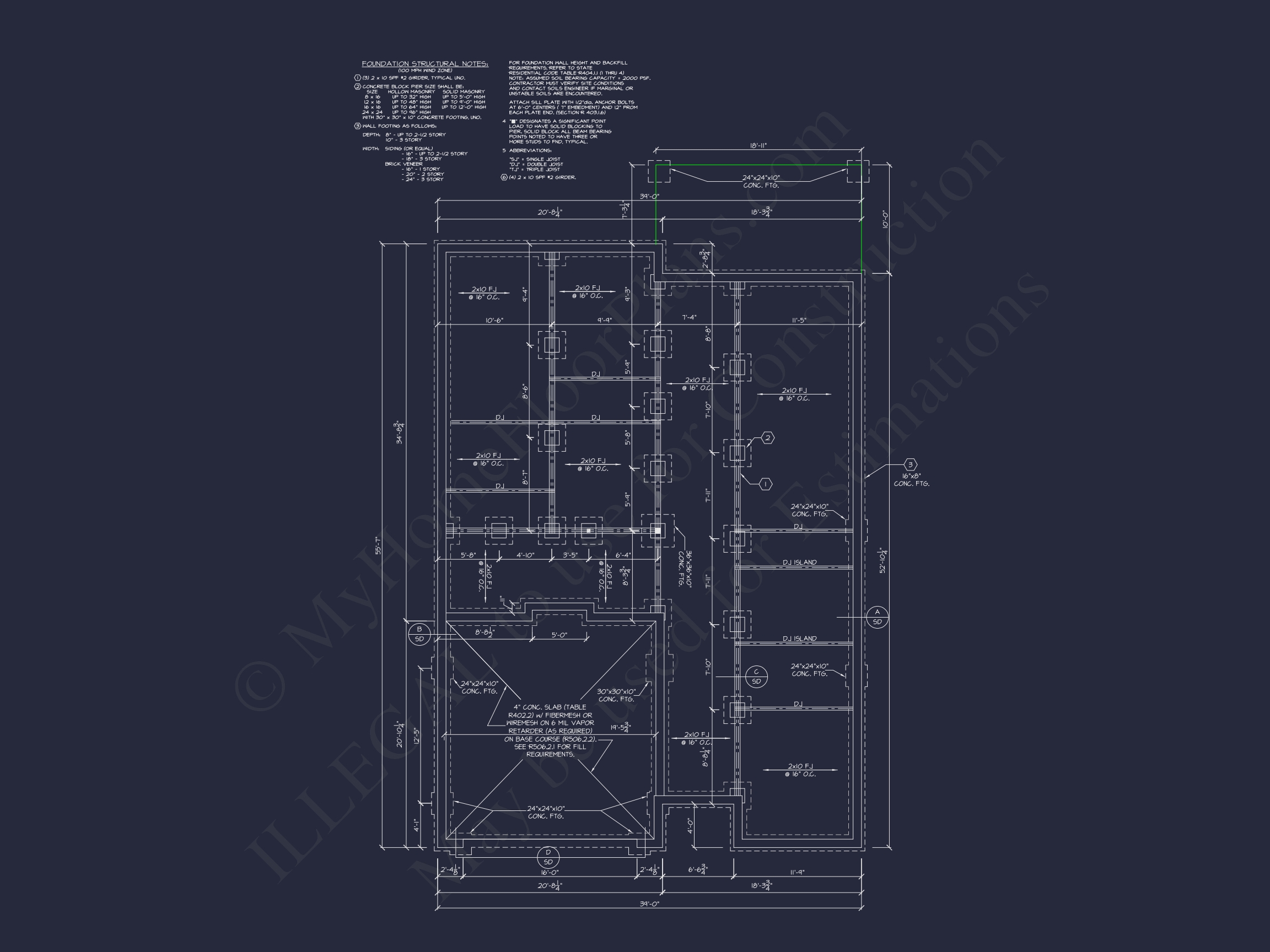 Modern Farmhouse Floor Plan with CAD Designs & Features