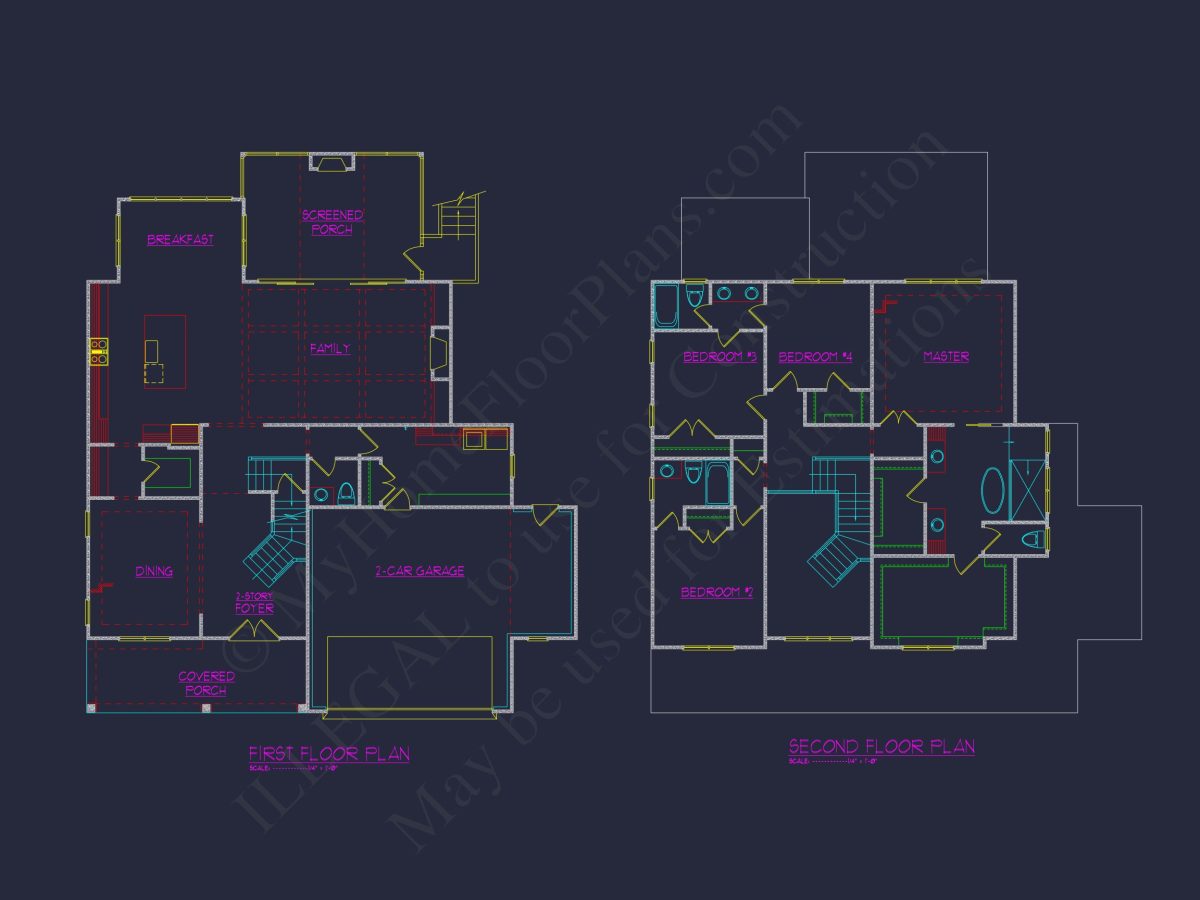 Modern Farmhouse house Plan with 3D CAD Architecture Design