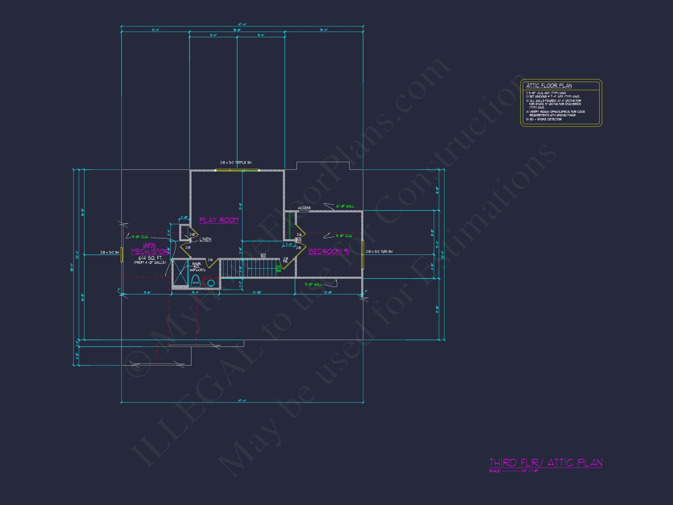 Modern Farmhouse house Plan with 5 Bedrooms and CAD Designs