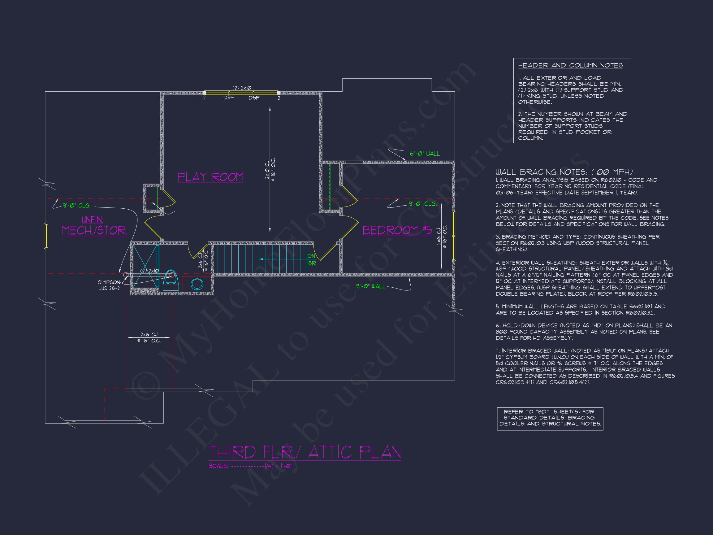 Modern Farmhouse house Plan with 5 Bedrooms and CAD Designs
