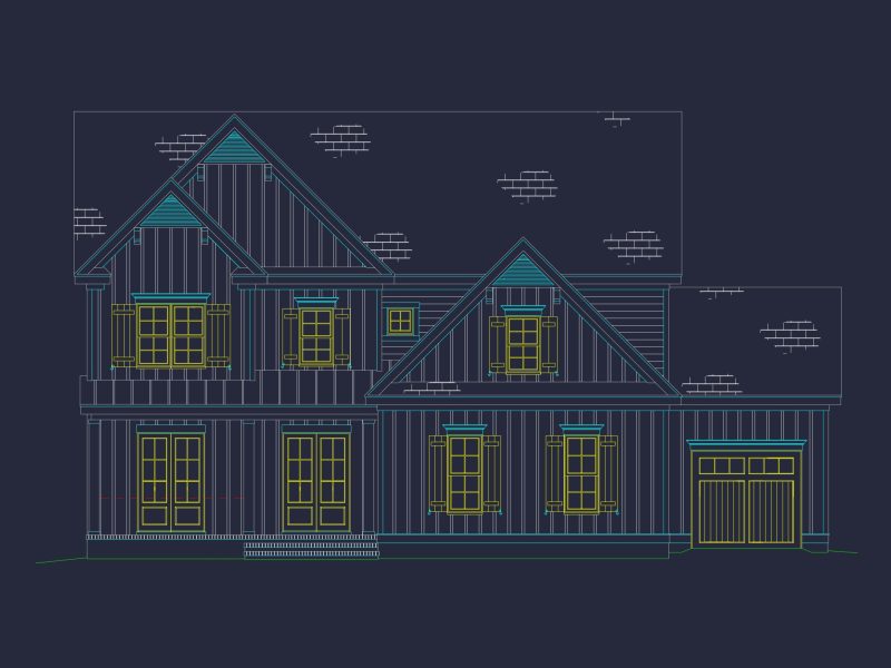 Modern Farmhouse house Plan with 5 Bedrooms and CAD Designs