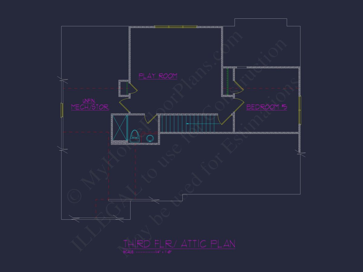 Modern Farmhouse house Plan with 5 Bedrooms and CAD Designs