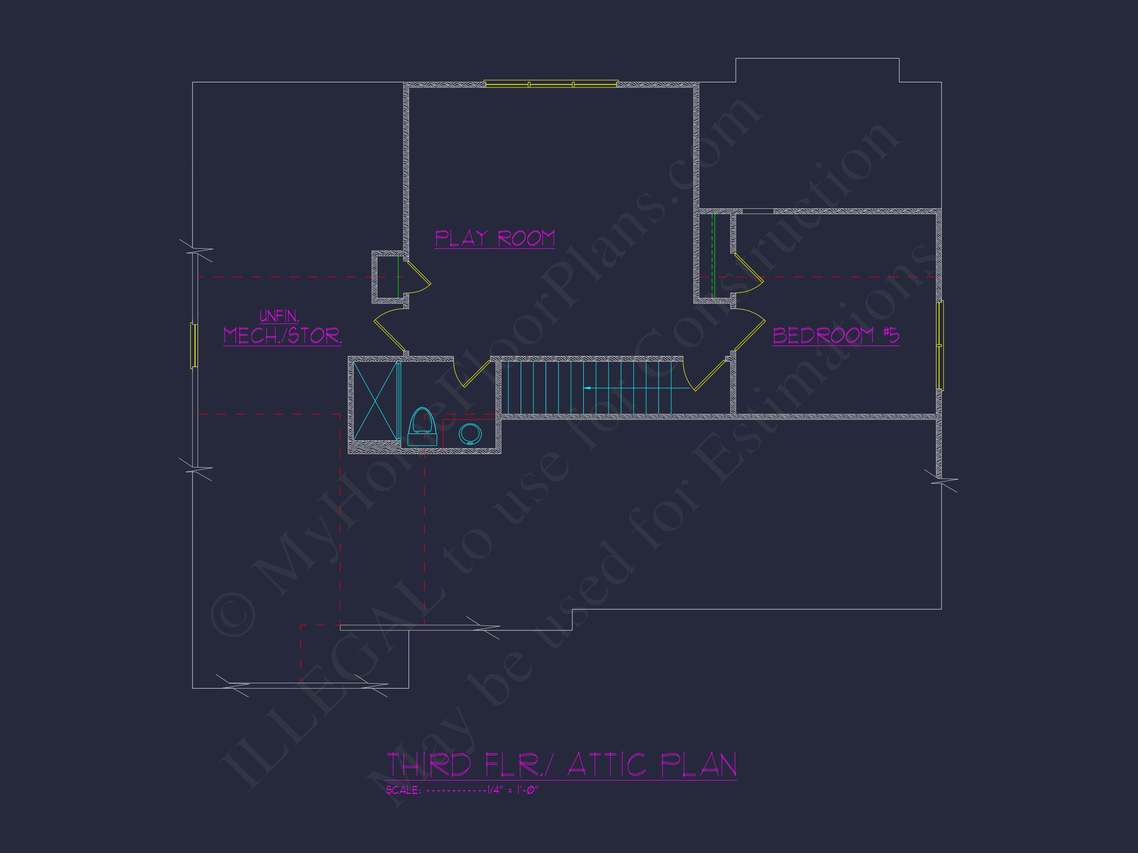 Modern Farmhouse house Plan with 5 Bedrooms and CAD Designs
