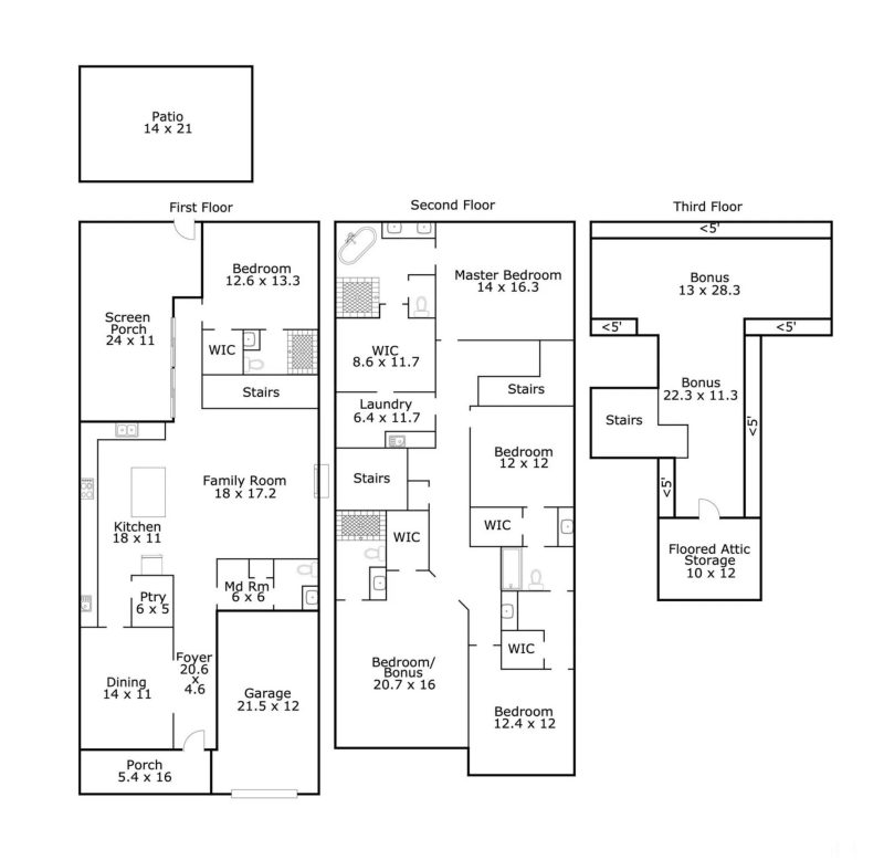 Modern Farmhouse house Plan with Bonus Room & Media Space