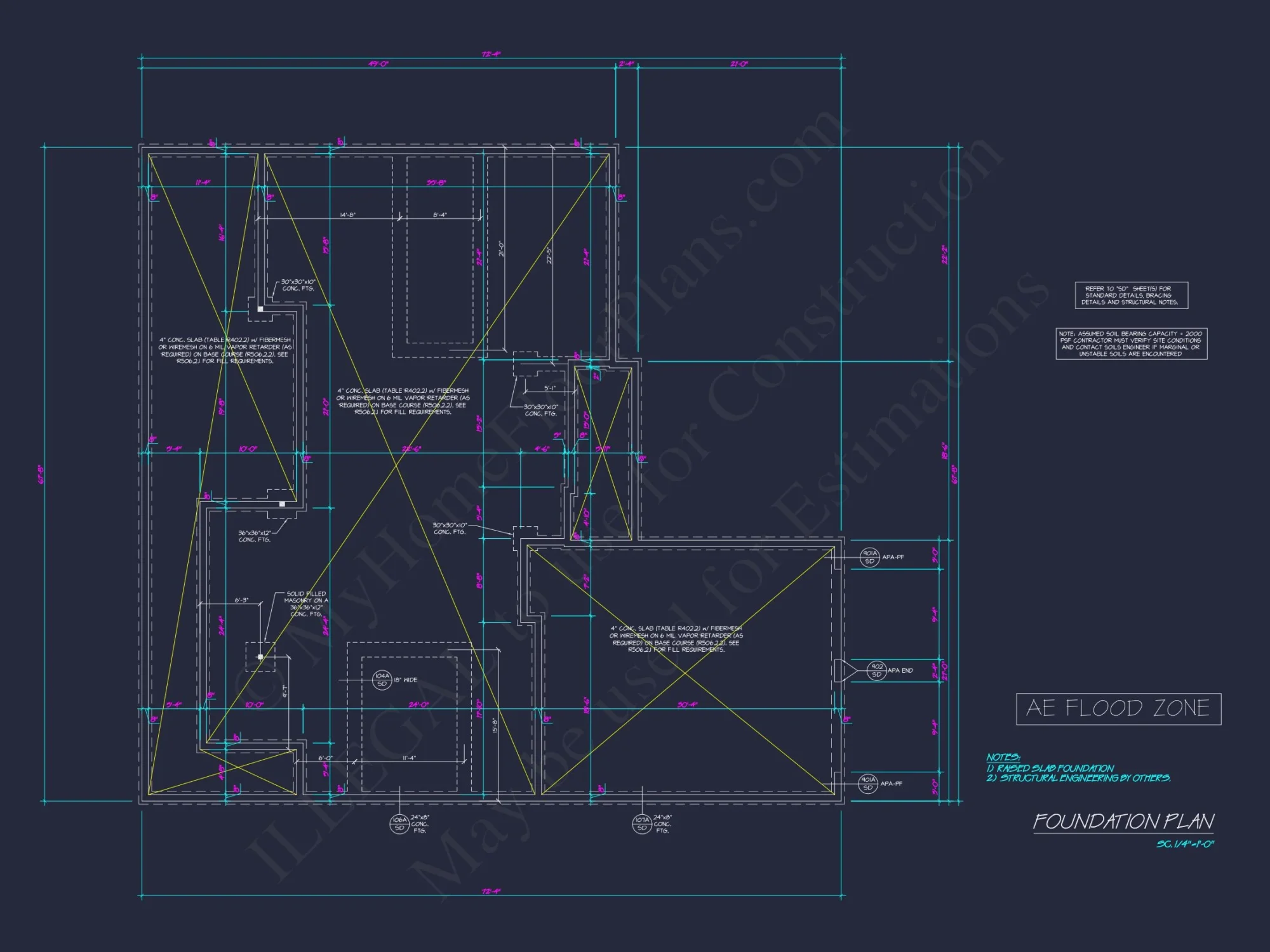 Modern Farmhouse house Plan with CAD Designs & Blueprint